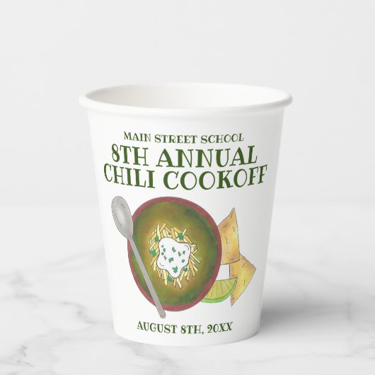 Grüner Chili Verde Chili Kochabkoch Pappbecher (Vorderseite)