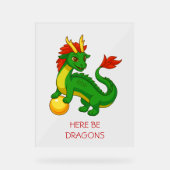 Grüner chinesischer Drache Acrylschild (Vorderseite)