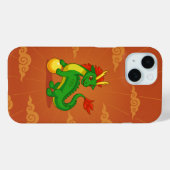 Grüner chinesischer Drache auf Rot Case-Mate iPhone Hülle (Rückseite (Horizontal))