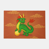 Grüner chinesischer Drache auf Rot Fußmatte (Vorderseite)