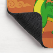 Grüner chinesischer Drache auf Rot Mousepad (Ecke)