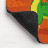 Grüner chinesischer Drache auf Rot Mousepad (Ecke)