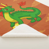 Grüner chinesischer Drache auf Rot Sherpadecke (3/4)