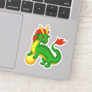 Grüner chinesischer Drache Aufkleber