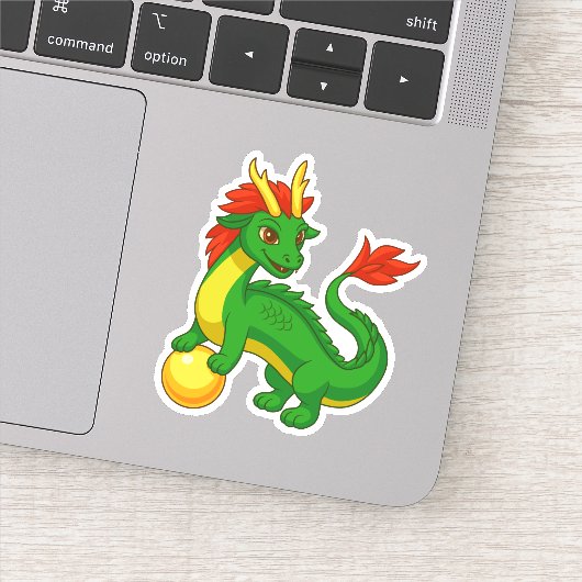Grüner chinesischer Drache Aufkleber (Detail)