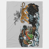 Grüner chinesischer Drache gegen Tiger Fleecedecke (Vorderseite)