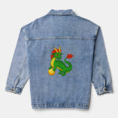Grüner chinesischer Drache Jeansjacke (Rückseite)