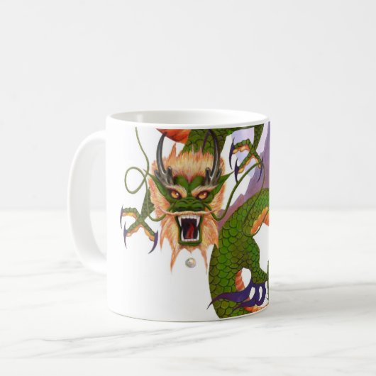 Grüner chinesischer Drache Kaffeetasse (Vorderseite Links)