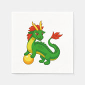 Grüner chinesischer Drache V2 Serviette (Vorderseite)