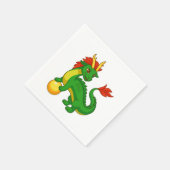 Grüner chinesischer Drache V2 Serviette (Ecke)