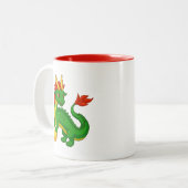 Grüner chinesischer Drache Zweifarbige Tasse (Vorderseite Links)