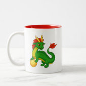 Grüner chinesischer Drache Zweifarbige Tasse (Links)