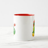 Grüner chinesischer Drache Zweifarbige Tasse (Mittel)