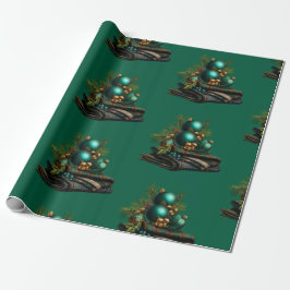 Grüner Christbaumkugel-Schmuck Weihnachtspapier Geschenkpapier