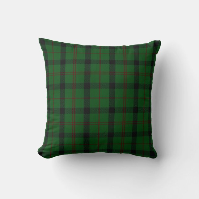 Grüner Clan Kincaid Tartan-kariertes Kissen (Vorderseite)