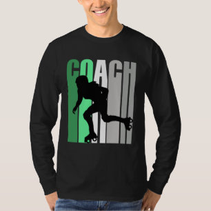 Grüner Coach des Rollschuhinstruktors Rollschuh T-Shirt