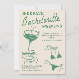 Grüner Cocktail Bachelorette Wochenende Ausflug Einladung