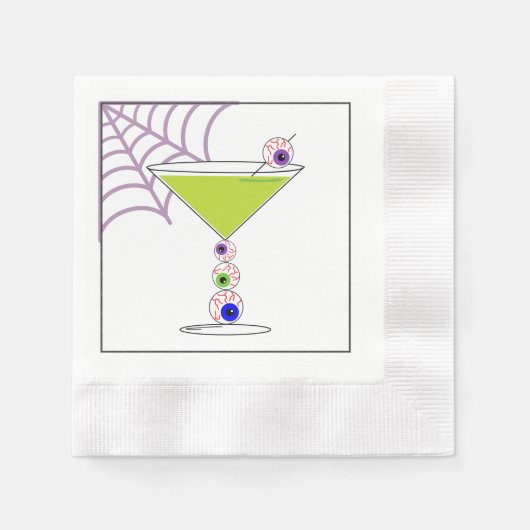 Grüner Cocktail Halloween Glaspapier Napkin Serviette (Vorderseite)