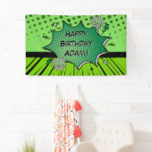 Grüner Comic-Geburtstag Banner (Insitu)