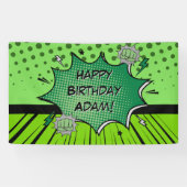Grüner Comic-Geburtstag Banner (Horizontal)