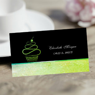 Grüner Cupcake-Bäckerei-Pâtissier Visitenkarte