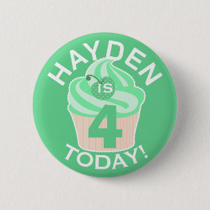 Grüner Cupcake, individuelle vierte oder jede ande Button