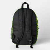 Grüner Cut-Glas-Look Bedruckter Rucksack (Rückseite)