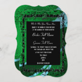 Grüner Damast, elegante Hochzeit Einladung (Vorne/Hinten)