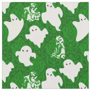 grüner Damast-Geister-Halloween-Übernatürliche-Ers Stoff