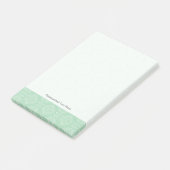 Grüner Damast-Muster Post-it Klebezettel (angewinkelt)