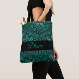 grüner Damast Tasche