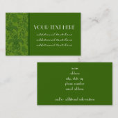 Grüner Damast Visitenkarte (Vorne/Hinten)