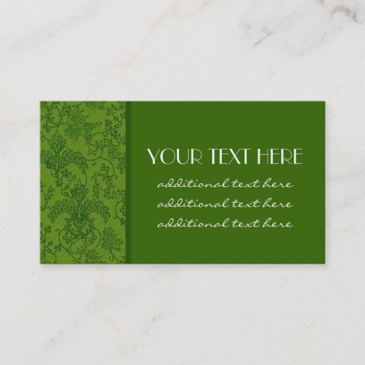 Grüner Damast Visitenkarte (Vorderseite)