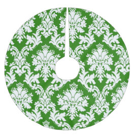 Grüner Damast-Weihnachtsbaum-Rock Polyester Weihnachtsbaumdecke