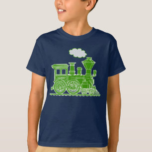 Grüner Dampf-Lokzug Zug benutzerdefinierter Name K T-Shirt