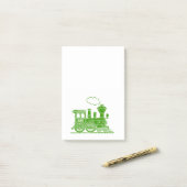 Grüner Dampfzug mit dem Namen grafische Post Post-it Klebezettel (Auf Schreibtisch)