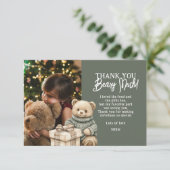 Grüner Danke Beary Weihnachtsbär (Stehend Vorderseite)