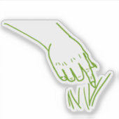 Grüner Daryl Kobold Hand berührt Gras Die Cut Aufkleber (Vorderseite)