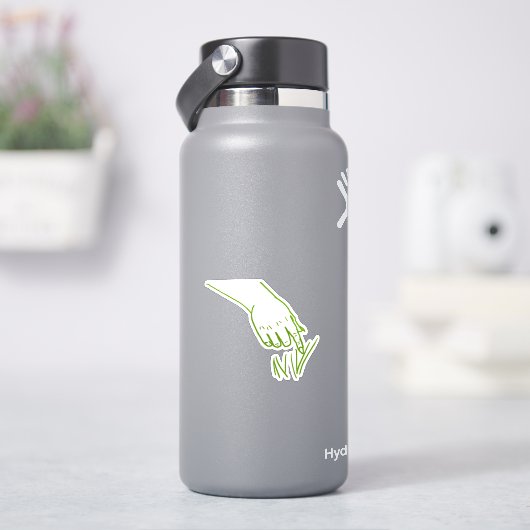 Grüner Daryl Kobold Hand berührt Gras Die Cut Aufkleber (HydroFlask)