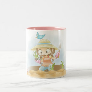 Grüner Daumen-Kaffee-Tasse Zweifarbige Tasse