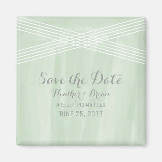 Grüner Deko Save the Date Magnet (Vorne)