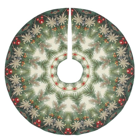 Grüner Dekorativer Baumschurz Polyester Weihnachtsbaumdecke (Vorderseite)