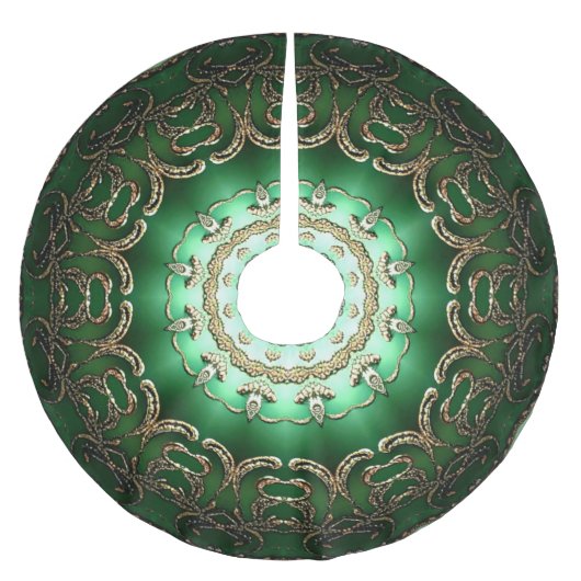 Grüner Dekorativer Baumschurz Polyester Weihnachtsbaumdecke (Vorderseite)