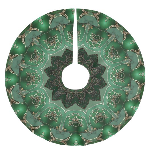 Grüner Dekorativer Baumschurz Polyester Weihnachtsbaumdecke (Vorderseite)