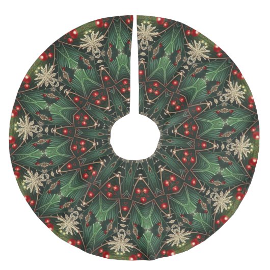 Grüner Dekorativer Baumschurz Polyester Weihnachtsbaumdecke (Vorderseite)