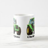 Grüner der Bauernhof-Traktor des Name-Kindes Kaffeetasse (Mittel)