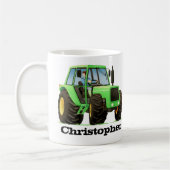 Grüner der Bauernhof-Traktor des Name-Kindes Kaffeetasse (Links)