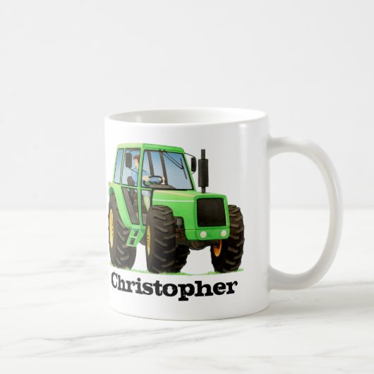 Grüner der Bauernhof-Traktor des Name-Kindes Kaffeetasse (Rechts)