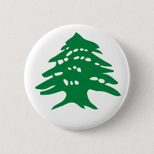 Grüner der Libanon-Zedern-Baum Button