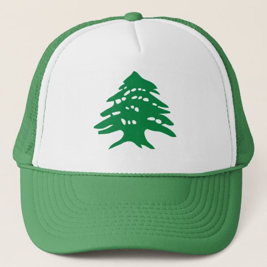 Grüner der Libanon-Zedern-Baum Truckerkappe (Vorderseite)